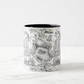 JACK RUSSELL Terrier Black Toile Tweekleurige Koffiemok (Center)