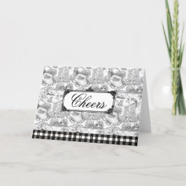 JACK RUSSELL Terrier Black Toile w/Customization Bedankkaart