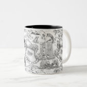 JACK RUSSELL Terrier Black Toile w/Customization Tweekleurige Koffiemok (Voorkant rechts)