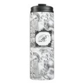 JACK RUSSELL Terrier Black Toile w/Monogram Thermosbeker (Voorkant)