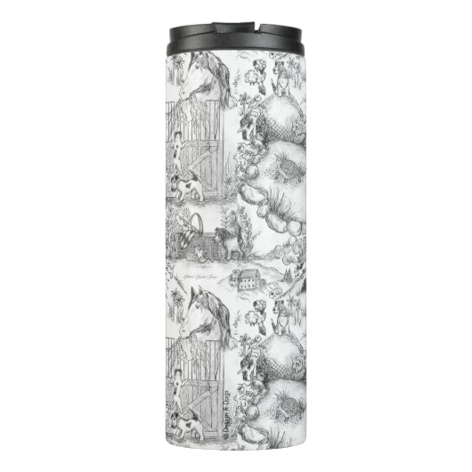 JACK RUSSELL Terrier Black Toile w/Monogram Thermosbeker (Achterkant)