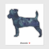 Jack Russell Terrier Black Waterverf Silhouette Sticker (Vel)