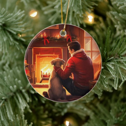 Jack Russell Terrier Brandweerman, Puppy, Hondenli Keramisch Ornament (Boom)