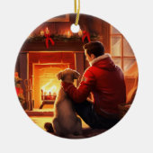 Jack Russell Terrier Brandweerman, Puppy, Hondenli Keramisch Ornament (Voorkant)