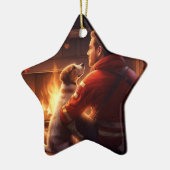 Jack Russell Terriër Brandweerman, Puppy, Huisdier Keramisch Ornament (Links)