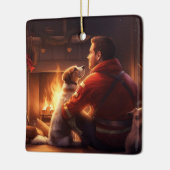 Jack Russell Terriër Brandweerman, Puppy, Huisdier Keramisch Ornament (Links)