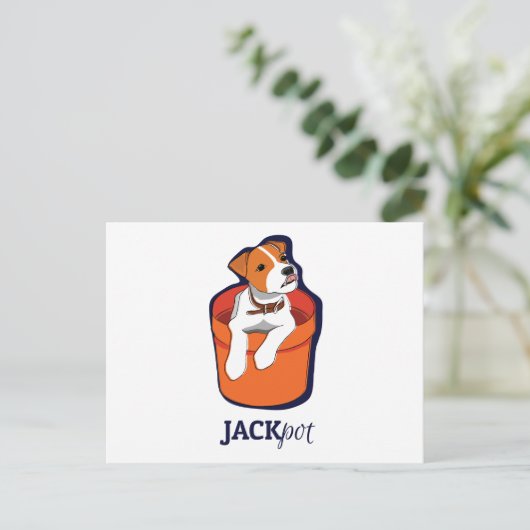 Jack Russell Terrier Briefkaart (Staand voorkant)