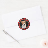 Jack Russell Terrier Buffalo Plaid Retouradres Ronde Sticker (Envelop)