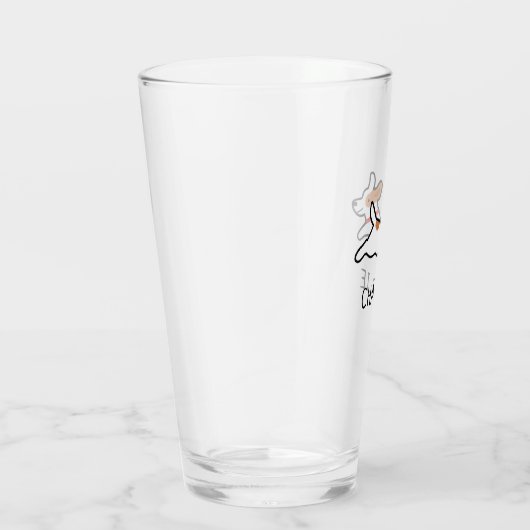 Jack Russell Terrier Cartoon Dog gepersonaliseerd Glas (Rechts)