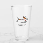 Jack Russell Terrier Cartoon Dog gepersonaliseerd Glas (Voorkant)