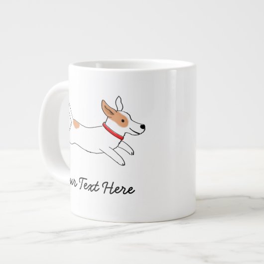 Jack Russell Terrier Cartoon Dog met aangepaste te Grote Koffiekop (Links)