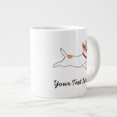 Jack Russell Terrier Cartoon Dog met aangepaste te Grote Koffiekop (Voorkant rechts)