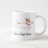Jack Russell Terrier Cartoon Dog met aangepaste te Grote Koffiekop (Rechts)