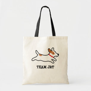 Jack Russell Terrier Cartoon Dog met aangepaste te Tote Bag