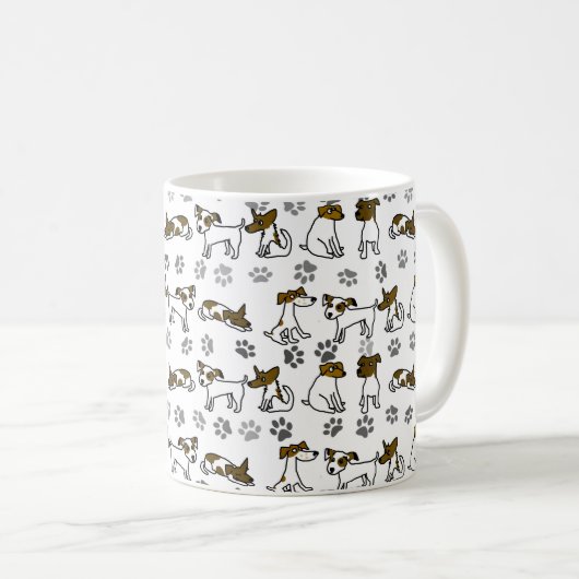 Jack Russell Terrier Cartoon Mok (Voorkant rechts)