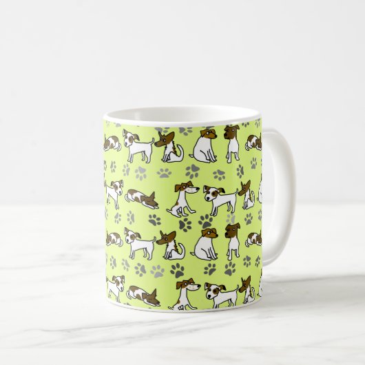 Jack Russell Terrier Cartoon Mug Koffiemok (Voorkant rechts)