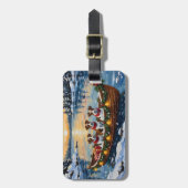 Jack Russell Terrier Christmas Boat Holiday Bagagelabel (Voorkant verticaal)