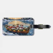 Jack Russell Terrier Christmas Boat Holiday Bagagelabel (Achterkant horizontaal)