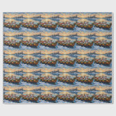 Jack Russell Terrier Christmas Boat Holiday Cadeaupapier (Vlak)