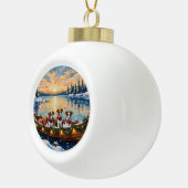 Jack Russell Terrier Christmas Boat Holiday Keramische Bal Ornament (Rechts)
