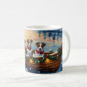 Jack Russell Terrier Christmas Boat Holiday Koffiemok (Voorkant rechts)