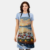 Jack Russell Terrier Christmas Boat Holiday Schort (Gedragen)