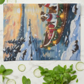 Jack Russell Terrier Christmas Boat Holiday Theedoek (Gevouwen)