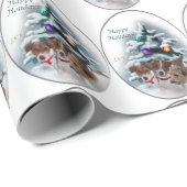 Jack Russell Terrier Christmas Cadeaupapier (Rol Hoek)