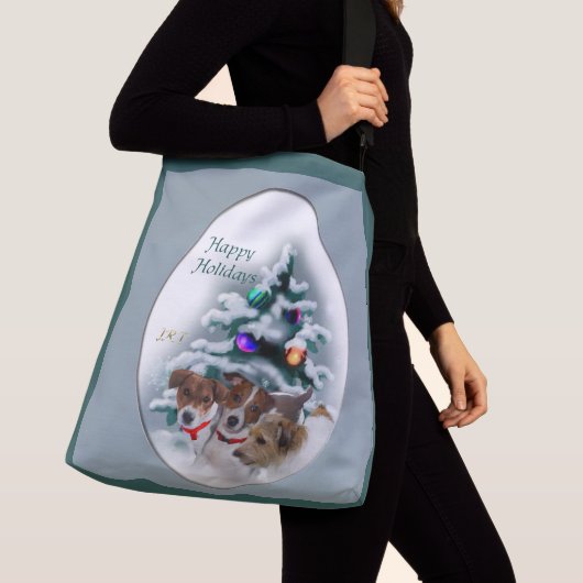 Jack Russell Terrier Christmas Crossbody Tas (Dichtbij)