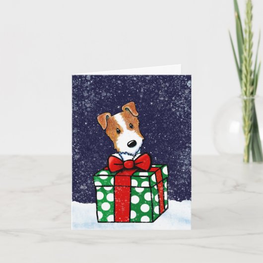 Jack Russell Terrier Christmas Kaart (Voorkant)