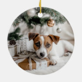 Jack Russell Terrier Christmas Keramisch Ornament (Achterkant)
