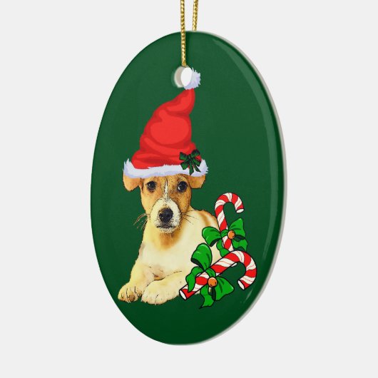 Jack Russell Terrier Christmas Keramisch Ornament (Links)