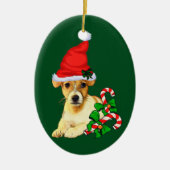 Jack Russell Terrier Christmas Keramisch Ornament (Voorkant)