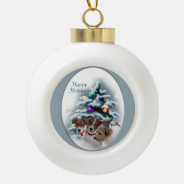 Jack Russell Terrier Christmas Keramische Bal Ornament