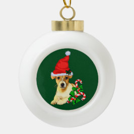 Jack Russell Terrier Christmas Keramische Bal Ornament
