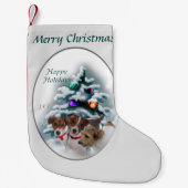 Jack Russell Terrier Christmas Kleine Kerstsok (Voorkant)