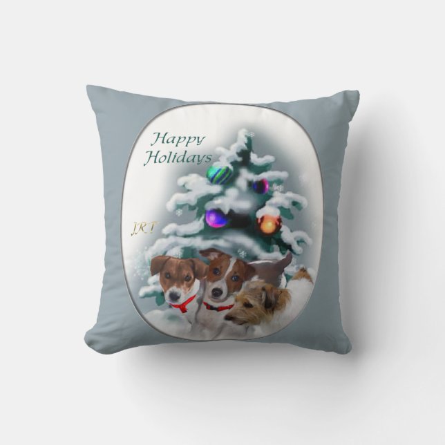 Jack Russell Terrier Christmas Kussen (Voorkant)