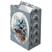 Jack Russell Terrier Christmas Medium Cadeauzakje (Voorkant Gekanteld)