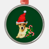 Jack Russell Terrier Christmas Metalen Ornament (Voorkant)