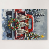 Jack Russell Terrier Christmas Red Truck Holiday Legpuzzel (Horizontaal)