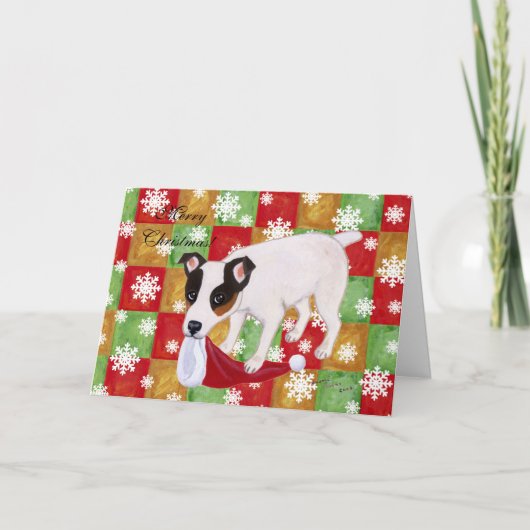 Jack Russell Terrier Christmas Snowflakes Kaart (Voorkant)