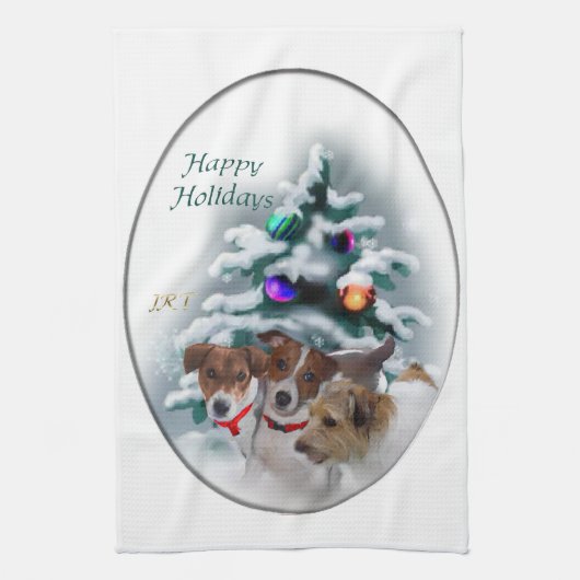 Jack Russell Terrier Christmas Theedoek (Verticaal)