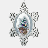 Jack Russell Terrier Christmas Tin Sneeuwvlok Ornament (Rechts)