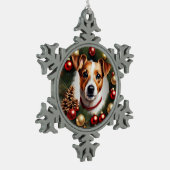 Jack Russell Terrier Christmas Tin Sneeuwvlok Ornament (Links)