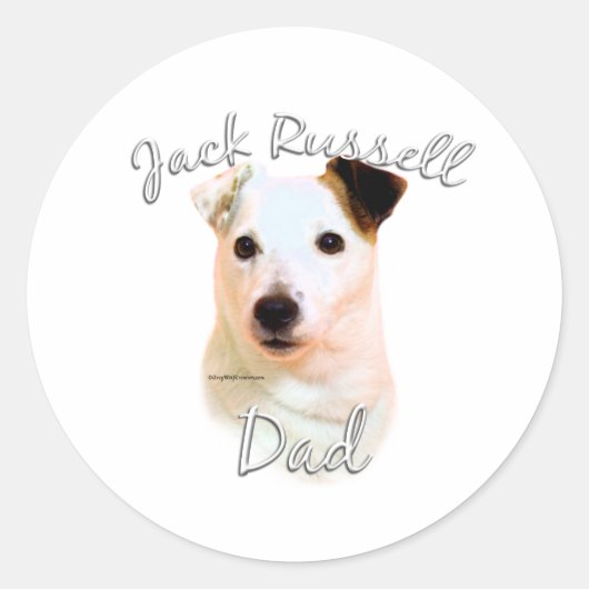 Jack Russell Terrier Dad 2 Ronde Sticker (Voorkant)