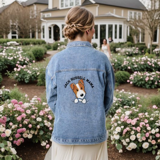Jack Russell Terrier Denim Jacket (Huwelijk Achterkant)