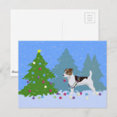 Jack Russell Terrier die kerstboom deinst Feestdagenkaart (Voorkant / Achterkant)