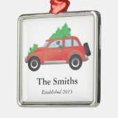 Jack Russell Terrier die met Kerstmis rijdt Metalen Ornament (Links)