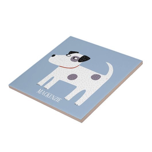 Jack Russell Terrier Dog - Aangepaste naam Tegeltje (Zijkant)