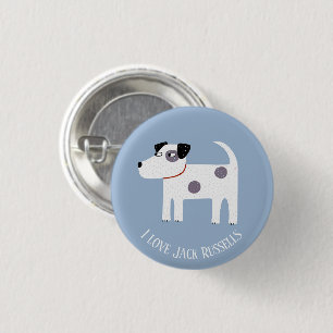 Jack Russell Terrier Dog - aangepaste tekst Ronde Button 3,2 Cm